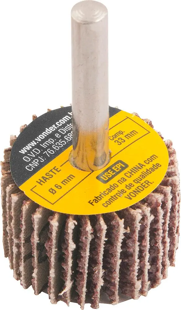 Roda Lixa Minikontour 50x20mm G120 Haste 6mm - Vonder