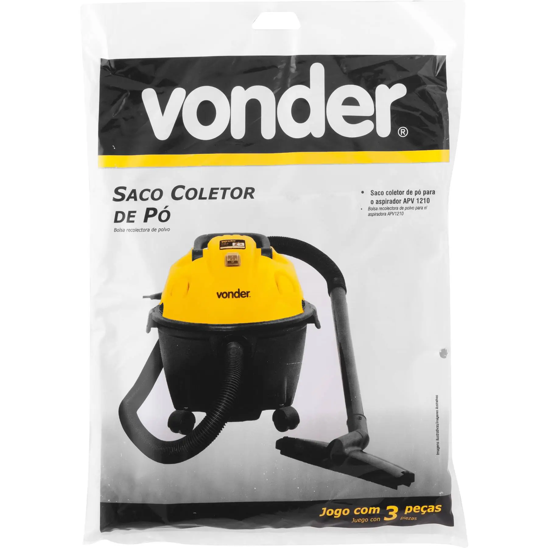 Saco para Aspirador APV 1210 com 3 Peças Vonder