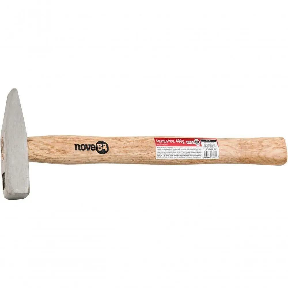 Martelo Pena 1000g Aço Forjado Cabo Madeira - Nove54