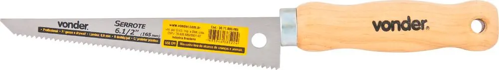 Serrote Para Drywall 6.1/2" 9d Cabo Madeira - Vonder
