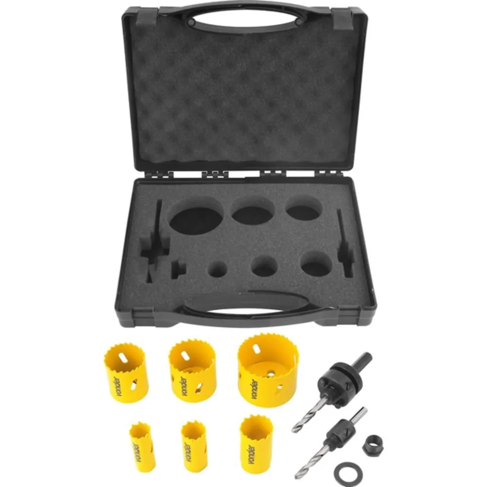 Jogo De Serras Copo Bimetal Em Aço Rápido Com 9 Peças - Scv 300 - Vonder