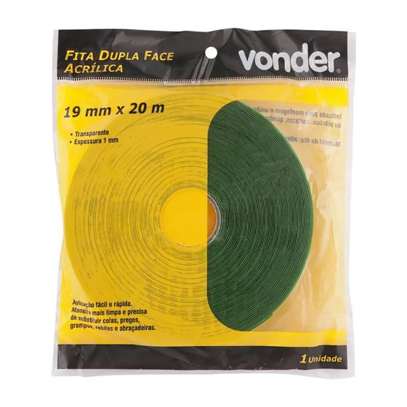 Fita Dupla Face Vonder Acrílica 19mmx20m