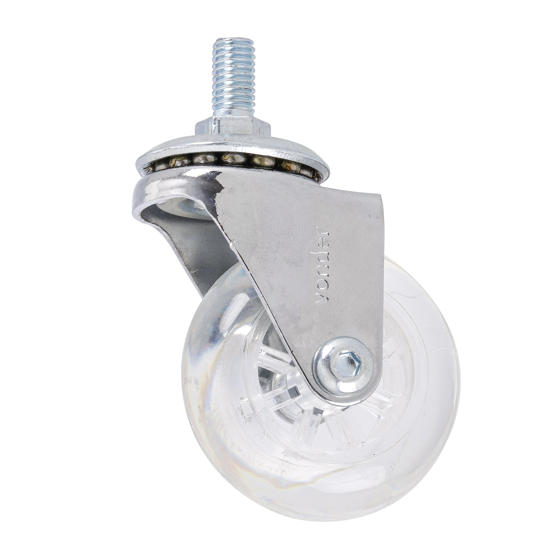 Rodizio para Móveis com Parafuso 35kg Silicone sem Freio 50mm Incolor