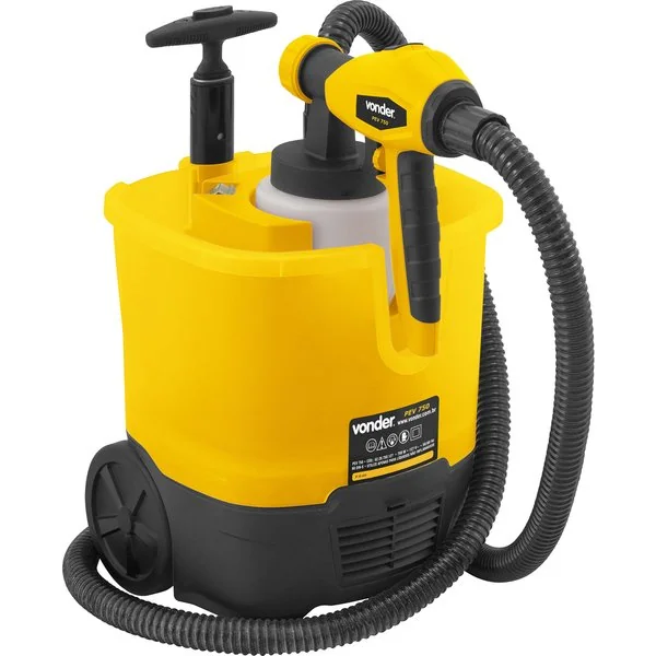 Pistola Elétrica para Pintura com Rodas PEV 750 390W 220V Vonder Pulverizadora 1,8/2,6mm HVLP