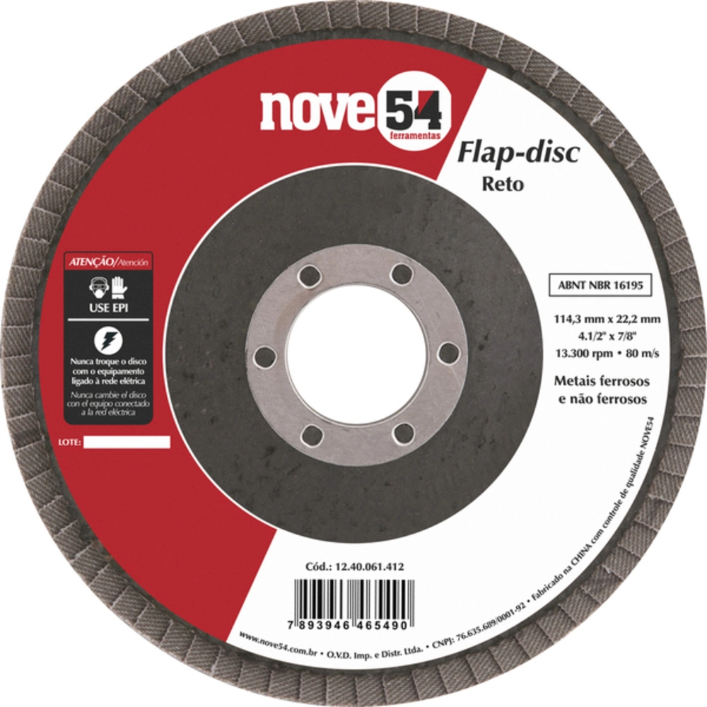 Flap Disc Reto 4.1/2 G 50 C.fibra 954