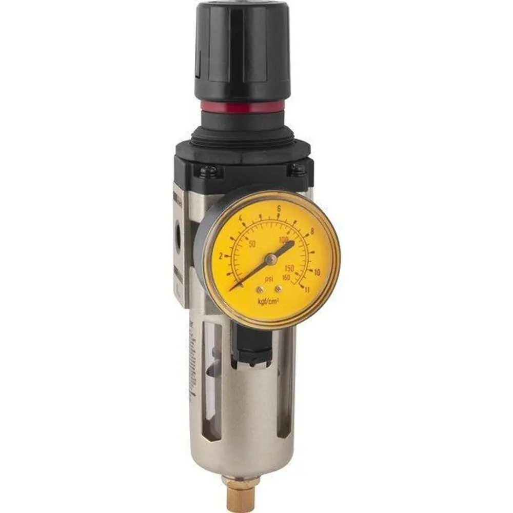 Filtro Regulador De Pressão 1/4 Npt Corpo Metálico Dreno Au