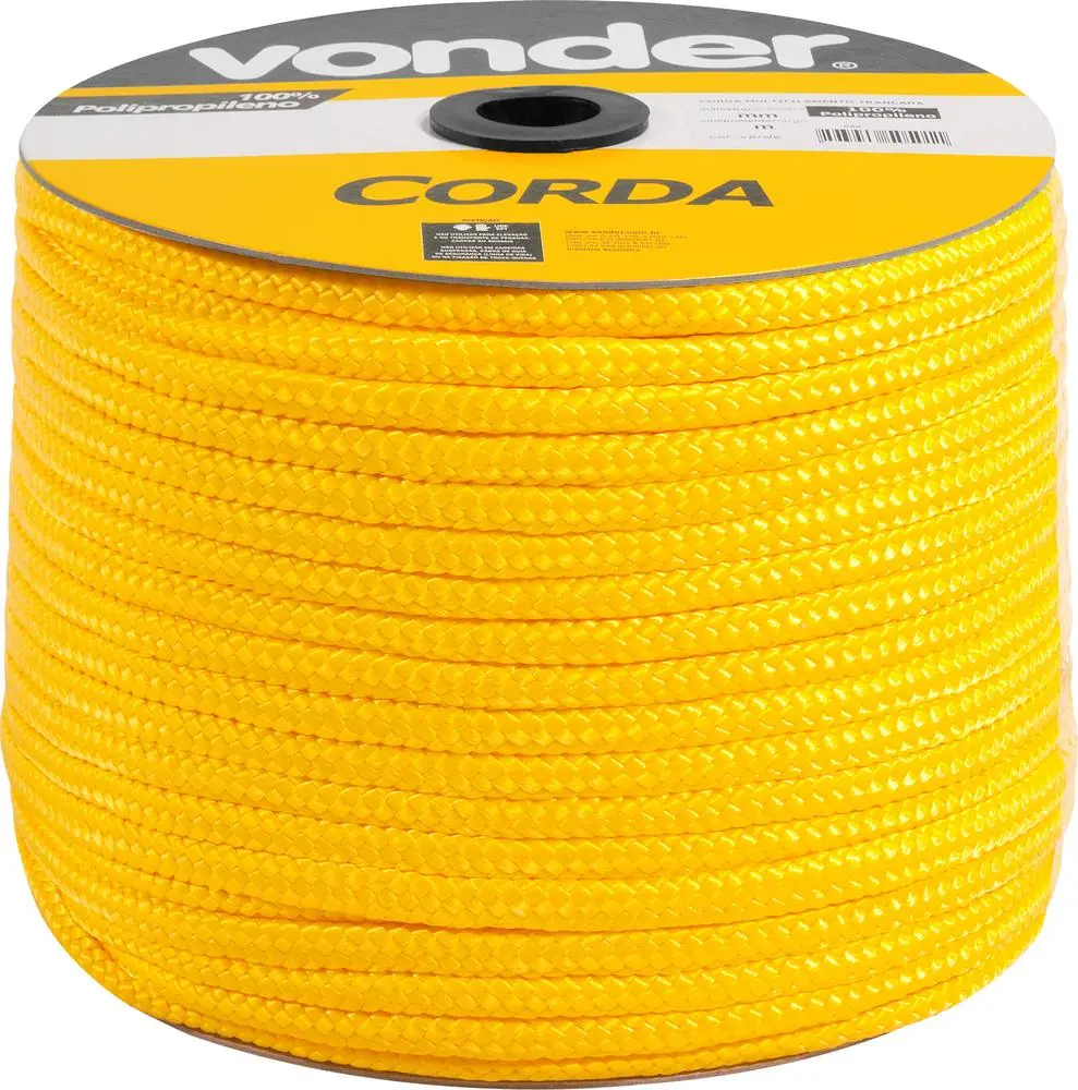 Corda Multifilamento Trançada 10mm 190m Amarela Carretel - V