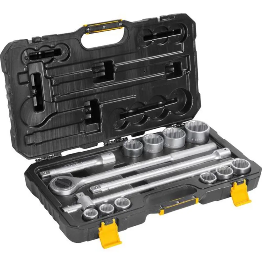 Jogo De Soquete Estriado 22 A 50 Mm Encaixe 3/4" Com 14 Peças - Vonder