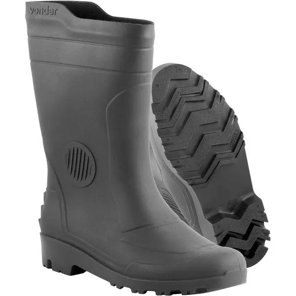 Bota Pvc 45/46 Cano Médio C/ Forro Preta Ca36103 Vonder Plus