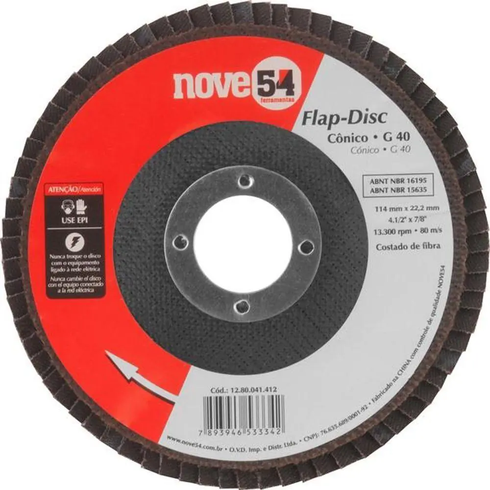 Disco Flap Conico 040 115x22,23mm Nove54