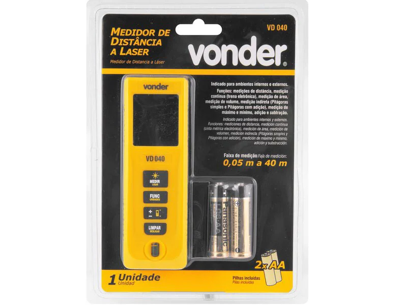 Medidor De Distancia A Laser Vonder 40m Vd040