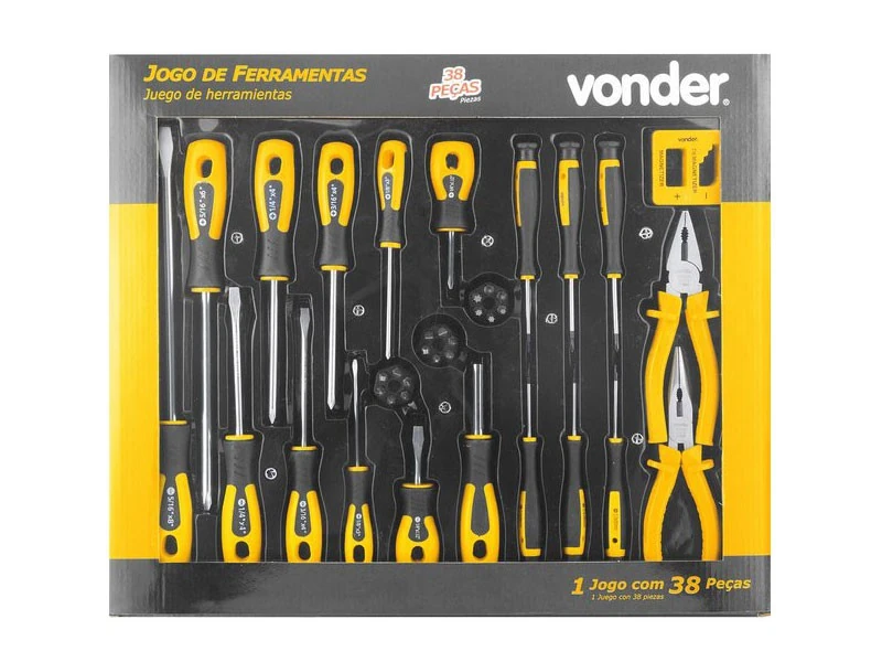Ferramenta Vonder Aldo Solar 3072038000 Jogo De Ferramentas Com 38 Pecas