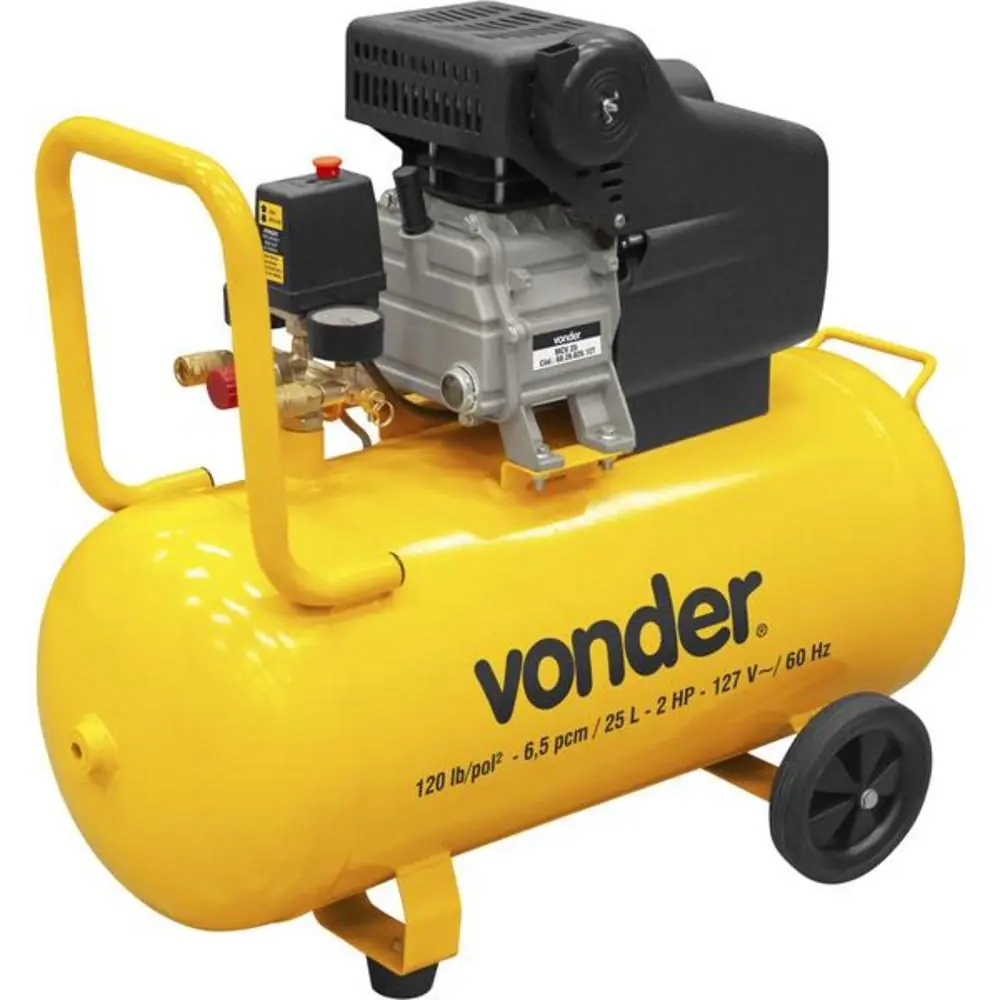 Compressor De Ar 6,5 Pés 25 Litros 2 Hp - Mcv25 - Vonder (110v)