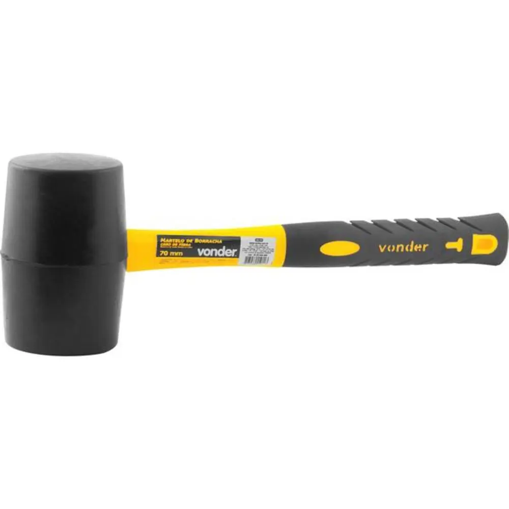 Martelo De Borracha 70 Mm Com Cabo De Fibra - Vonder