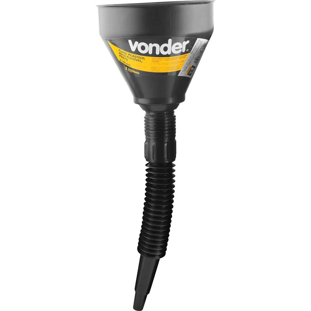 Funil Plastico Preto Flexivel C/peneira . .