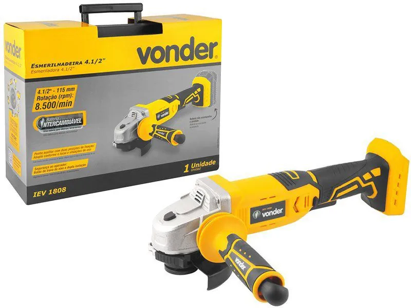 Esmerilhadeira Vonder 4.1/2´´ A Bateria De Litio 18v (opcional)
