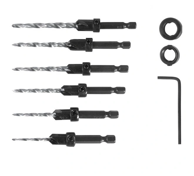 Brocas De Aço Rápido Com Escariador 7/64 A 1/4 E Limitador