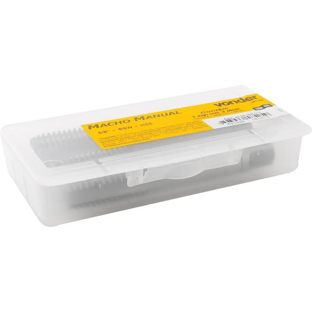 Macho Manual Aço Rápido 5/8 Bsw Jogo 3 Peças Vonder Plus