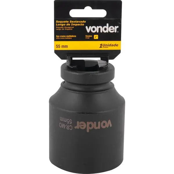 Soquete Sextavado De Impacto Longo Enc 1" 55mm Aço Cromo