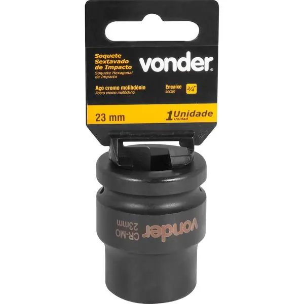 Soquete Sextavado De Impacto Encaixe 3/4" 23mm Vonder