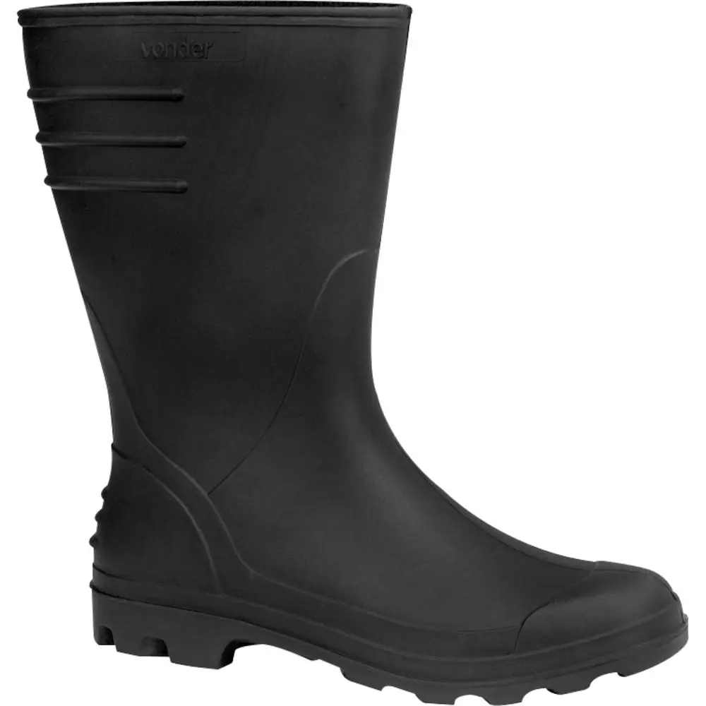 Bota Pvc Preta Cano Médio Com Forro 40  - Vonder