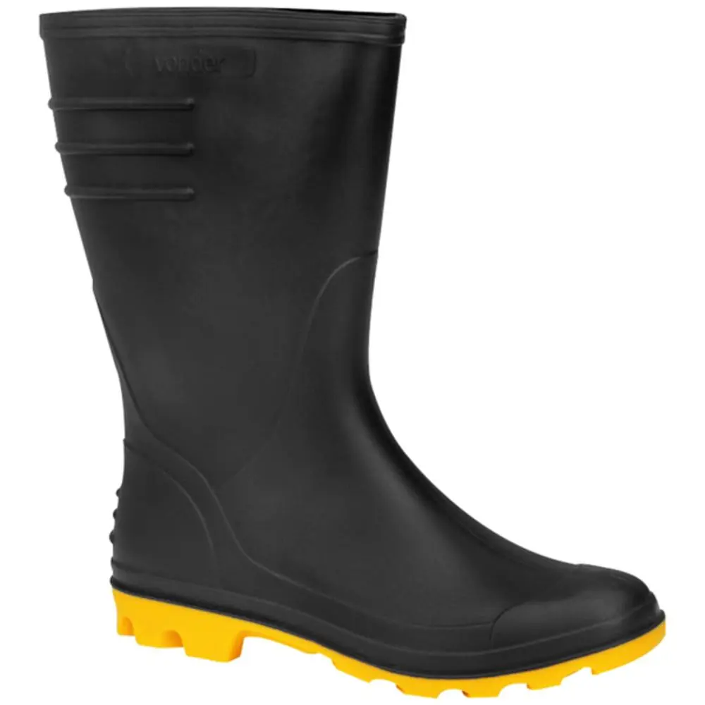 Bota Preta E Amarela Pvc Tam. 40 Sem Forro Vonder