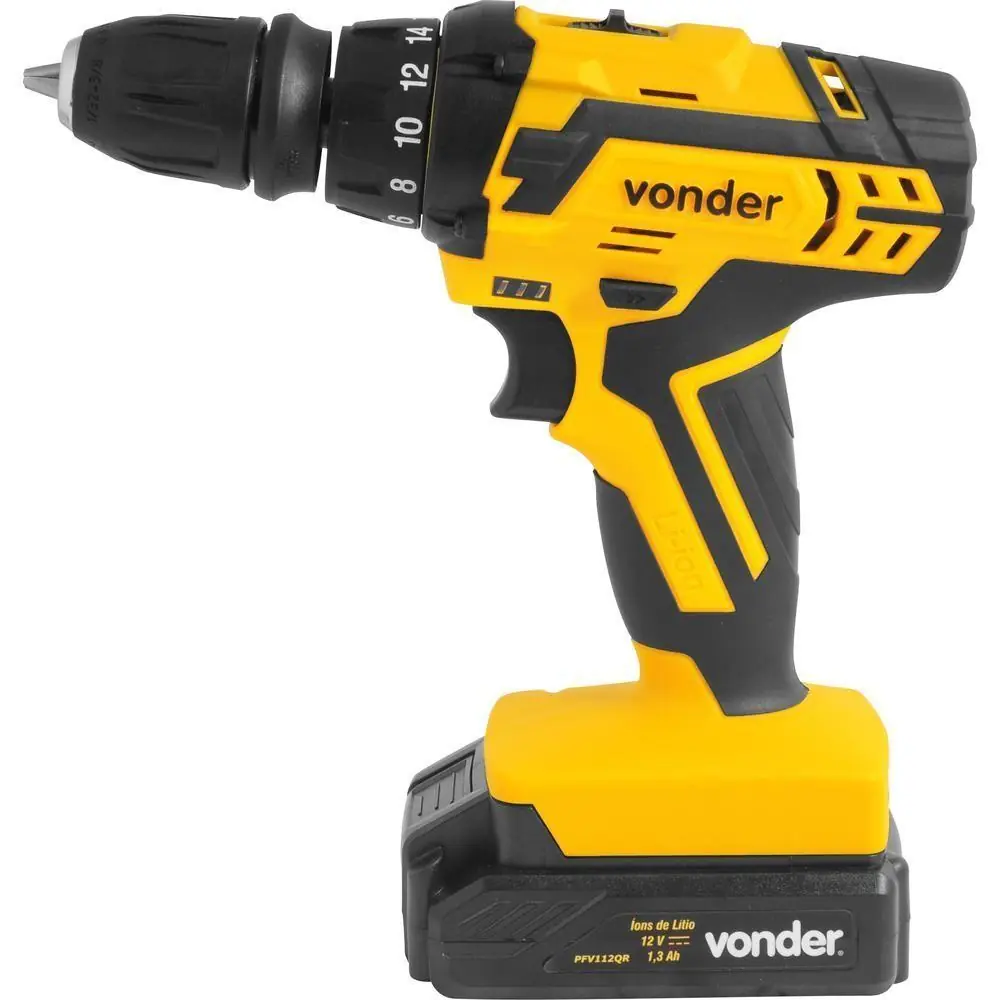 Parafusadeira Furadeira À Bateria Vonder 12v Pfv112qr Biv
