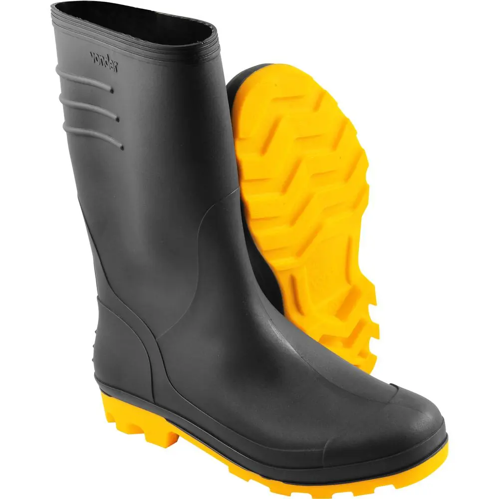 Bota Pvc Peta E Amarela Cano Médio Sem Forro 44/45 - Vonder