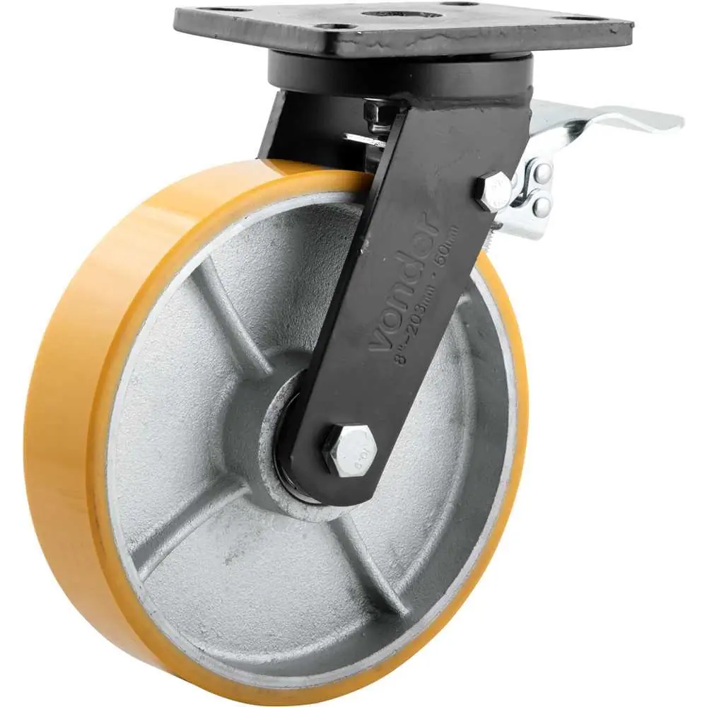Rodizio Giratório Com Freio 8 Pu+ferro Industrial Vonder