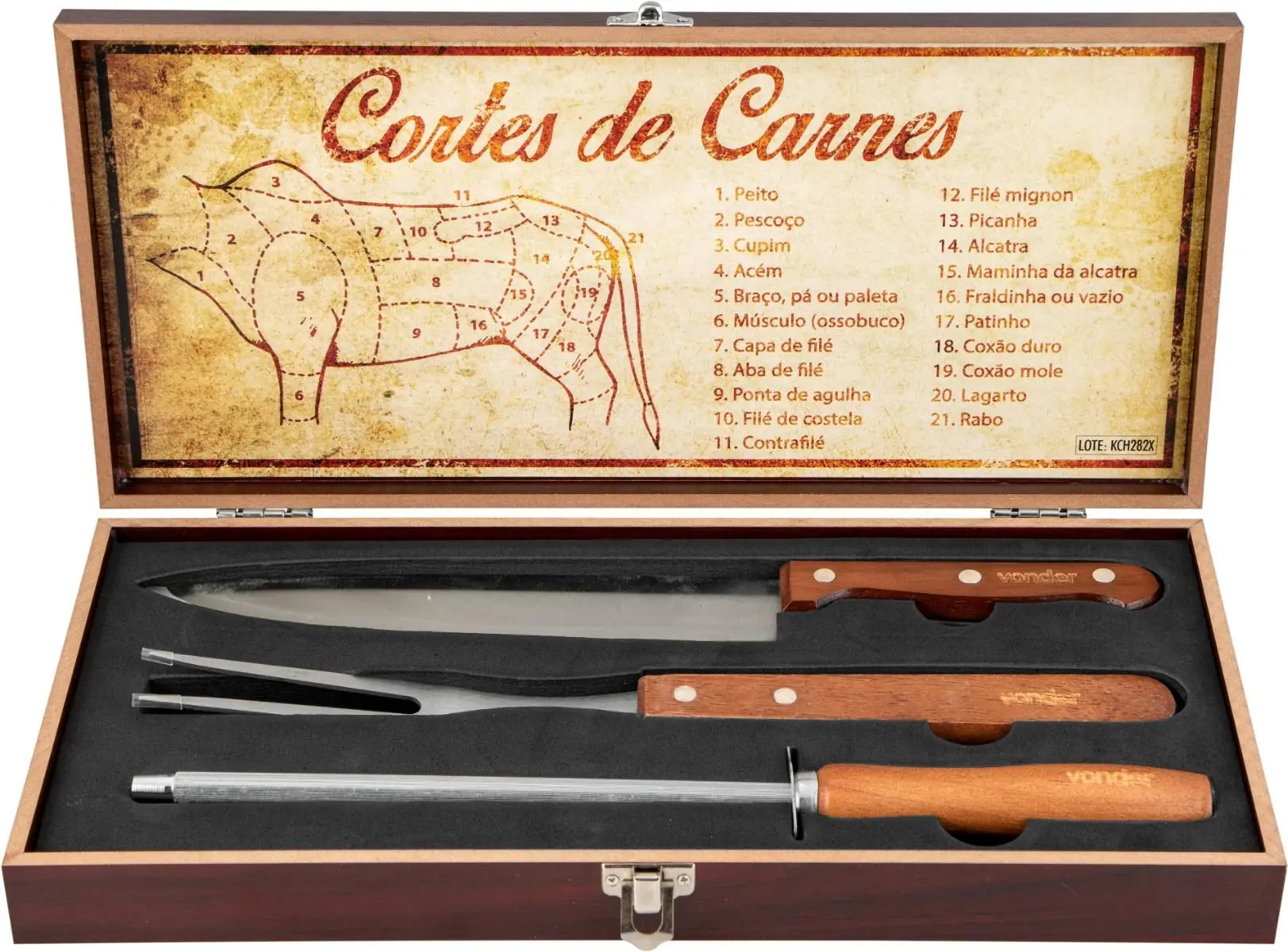 Kit Churrasco (4pc)aço Inox Com Maleta Vonder