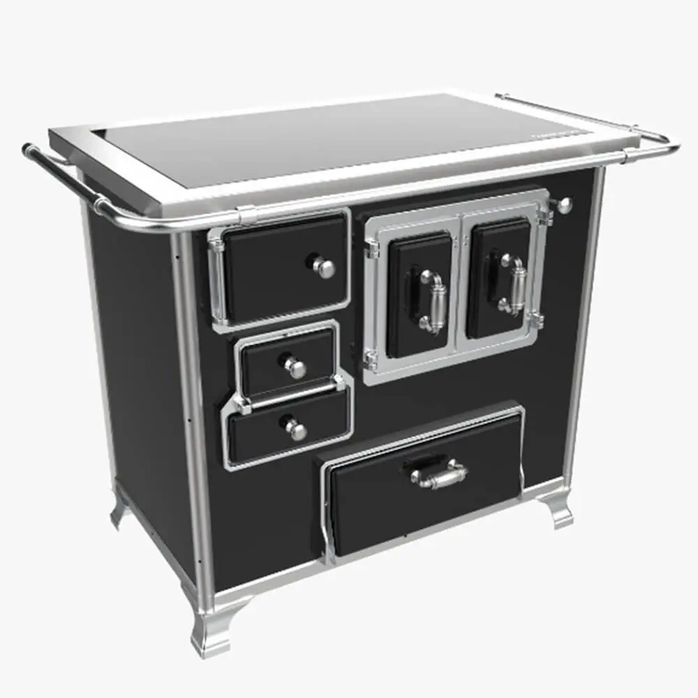 Fogão A Lenha Venâncio Vitrocerâmico N° 02 Gabinete E Porta Dupla Direito Preto S/ Tampa Fl2gv 35947