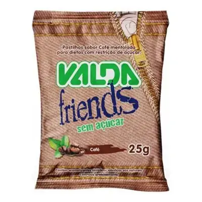 Pastilhas Café Mentolado Zero Açúcar Valda Friends Pacote 25g