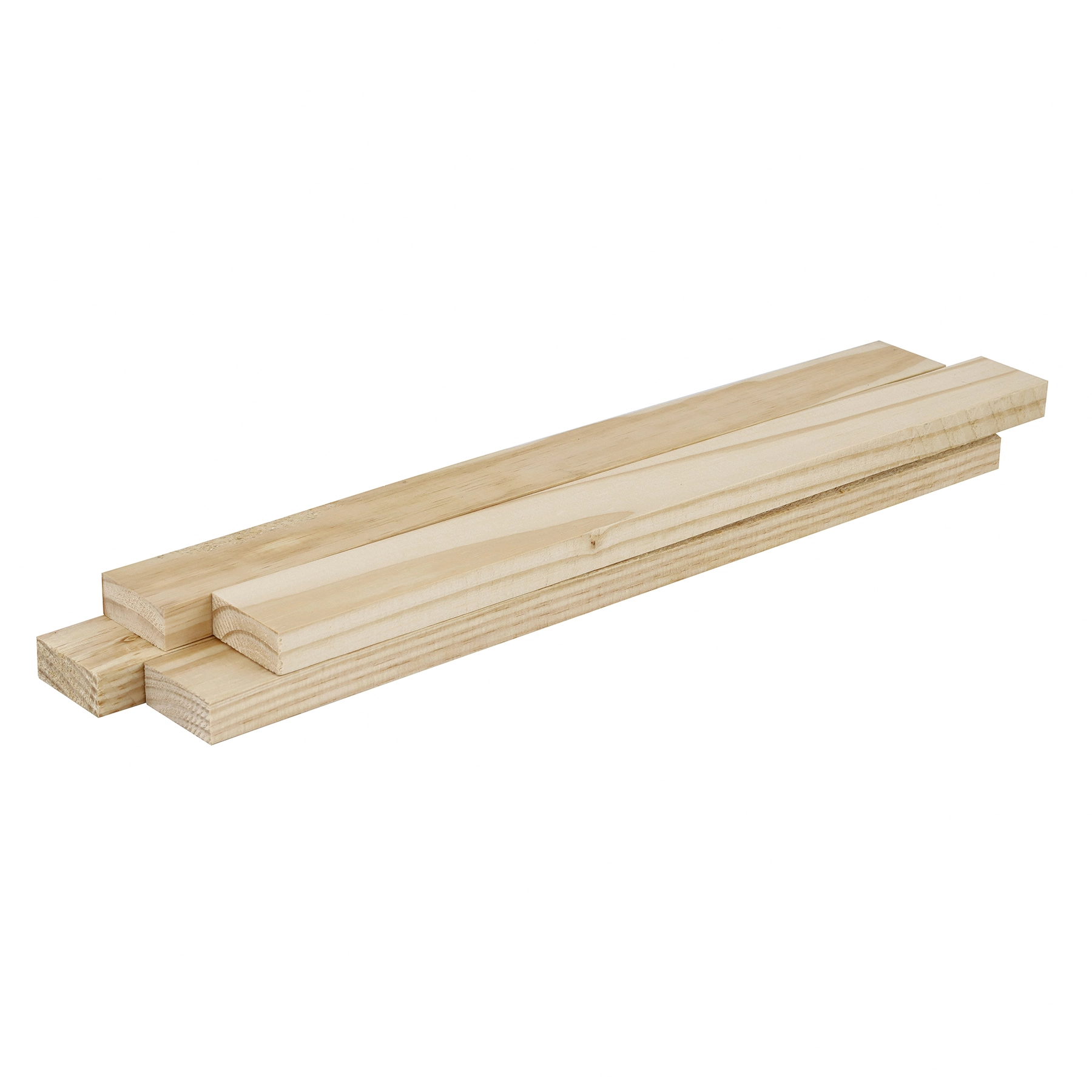 Kit 4 Quadrados de Madeira Pinus Natural 2x5x50cm Madeiras Lega