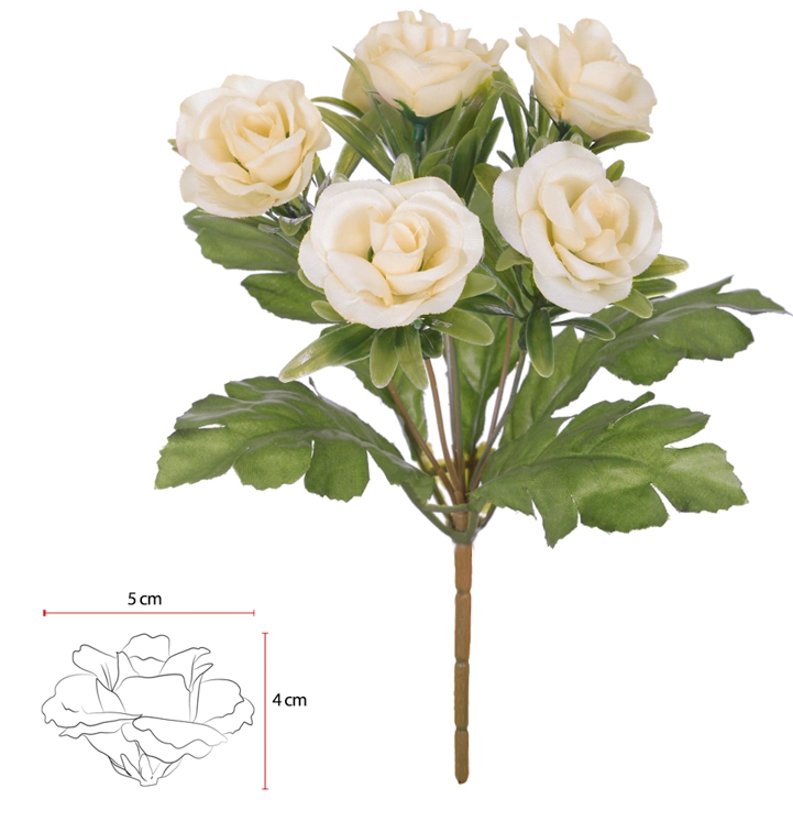 Buque Rosa X6 27cm Pessego Outono 36140005 Flor Arte