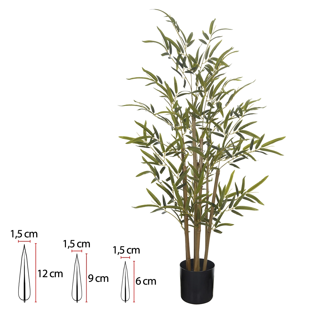 Arvore Bamboo Real Toque X378 90cm Verde 36245001 Flor Arte