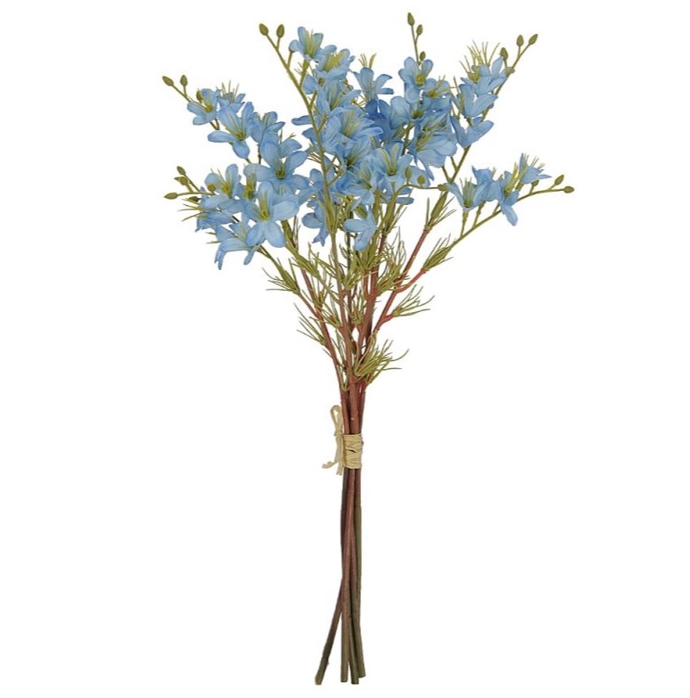 Buque Flor Campo Fita X6 35cm Azul 37201004 Flor Arte