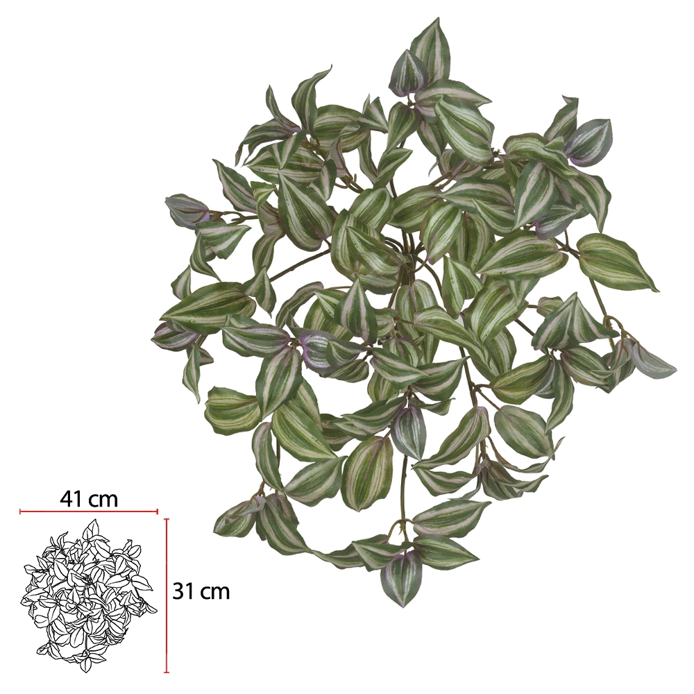 F Folha Zebrina X121 40cm 39795001 Flor Arte