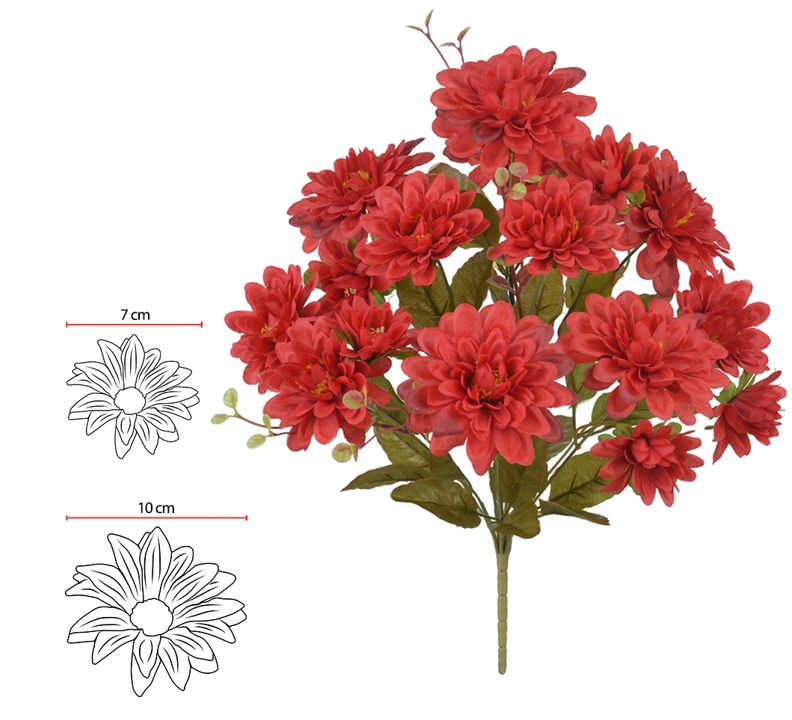 Buque Zinea X16 42cm Vermelho Outono 40423001 Flor Arte