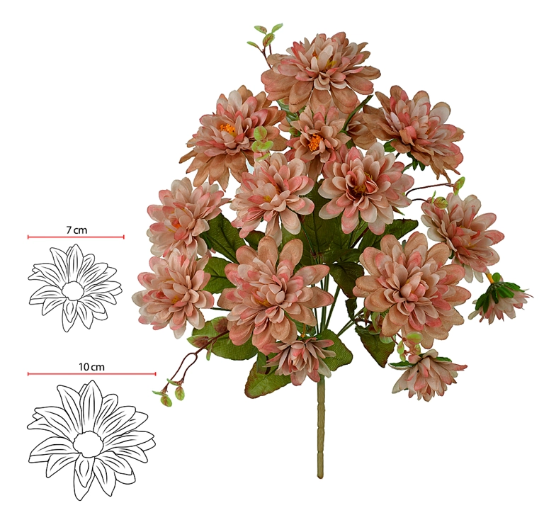 Buque Zinea X16 42cm Rosa Outono Antigo 40423006 Flor Arte