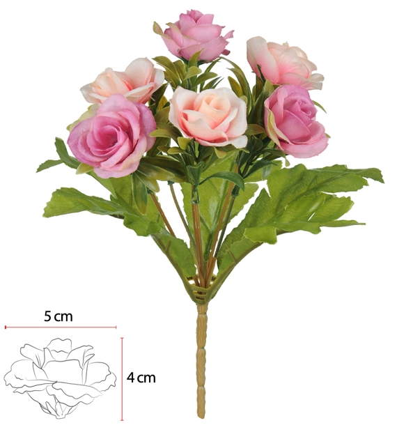 Buque Rosa X6 27cm Rosa Outono 2t 36140010 Flor Arte
