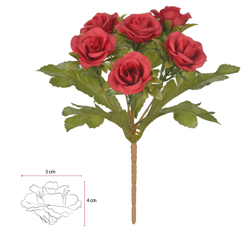 Buque Rosa X6 27cm Marsala Outono 36140012 Flor Arte