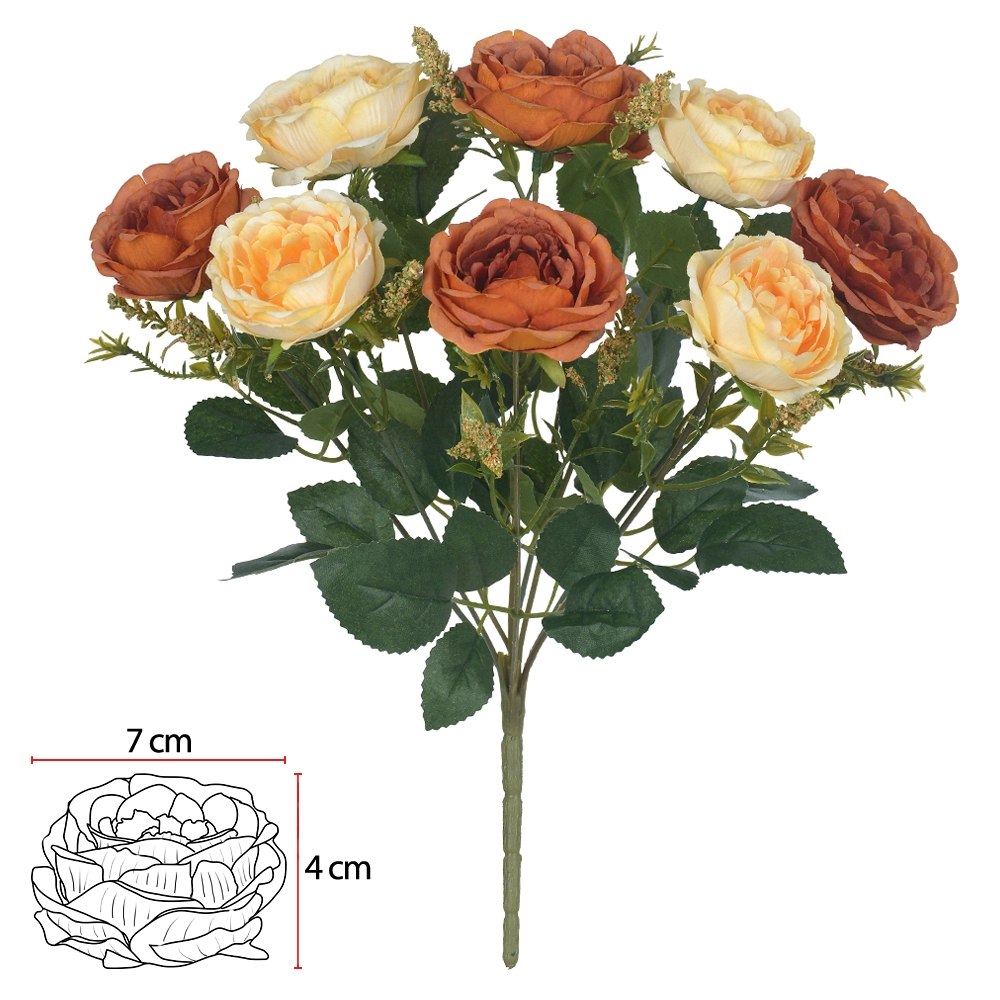 B.rosa Cabbage X9 Ocre Outono Amarelo 36cm Florarte Vol. 7