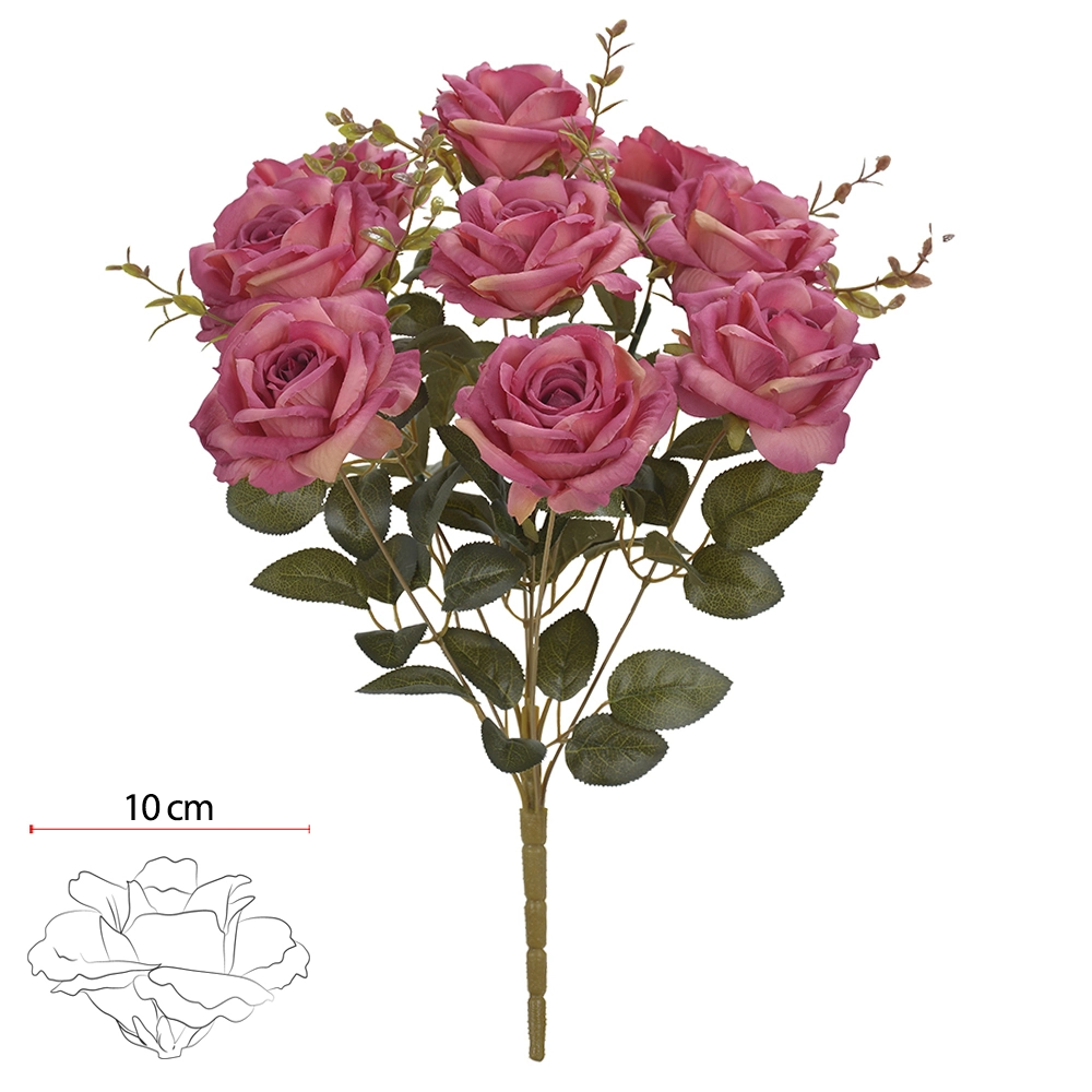 Buque Rosa X9 47cm 41595011 Flor Arte