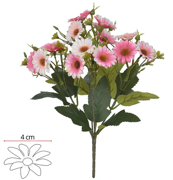 B Margarida X15 Creme Outono Rosa 30cm