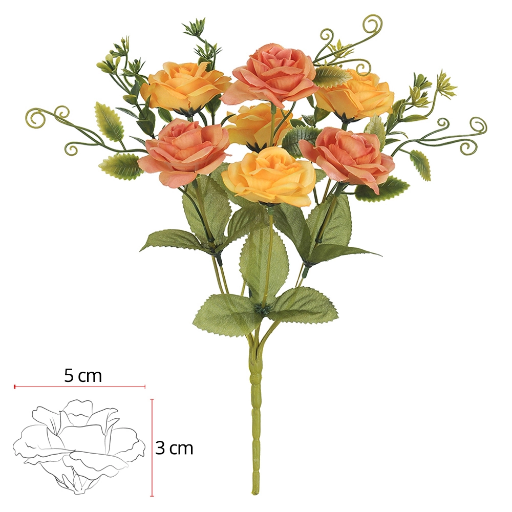 Enf Buque De Rosas 30cm Laranja Outono De