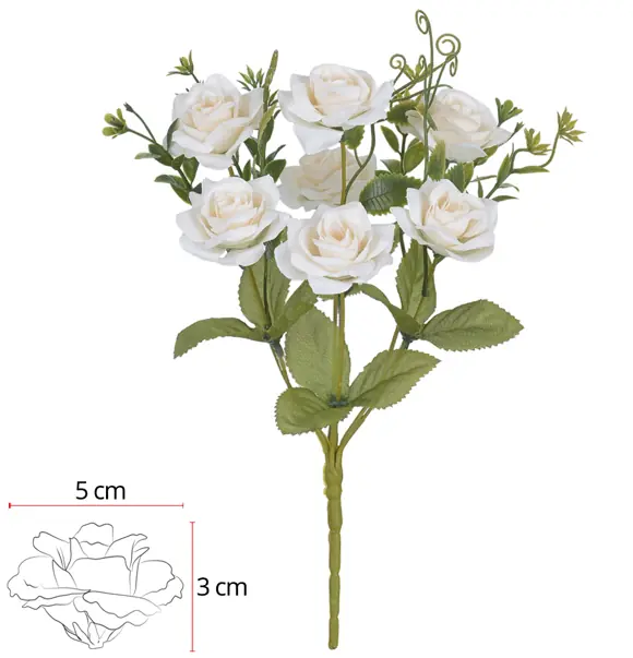 B Rosa X7 Creme Outono 30cm