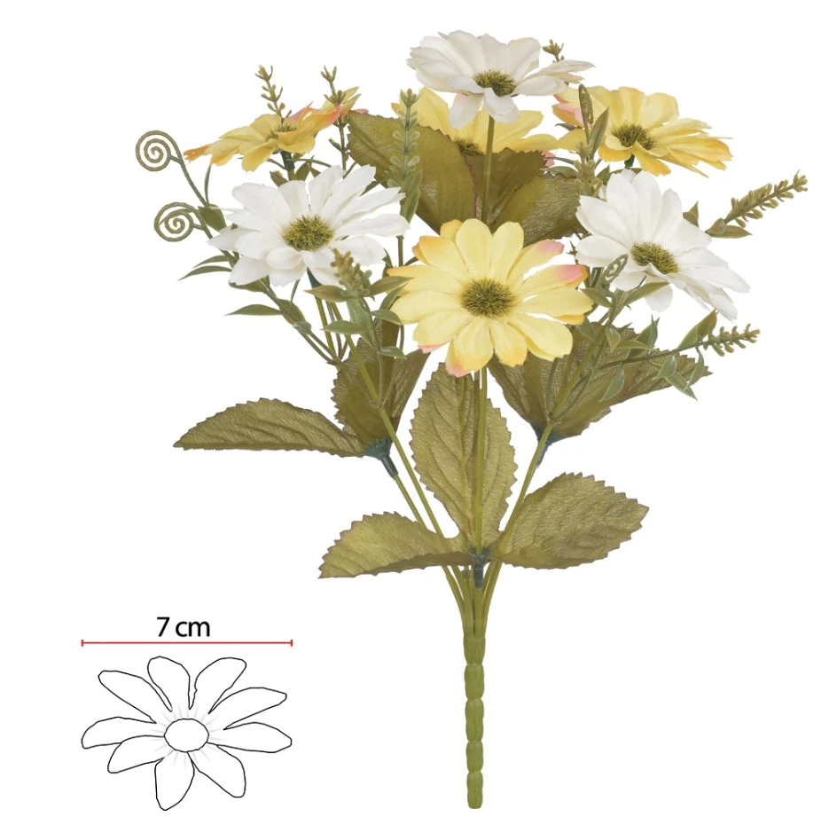 B.margarida X7 Amarelo Outono Creme 28cm Florarte