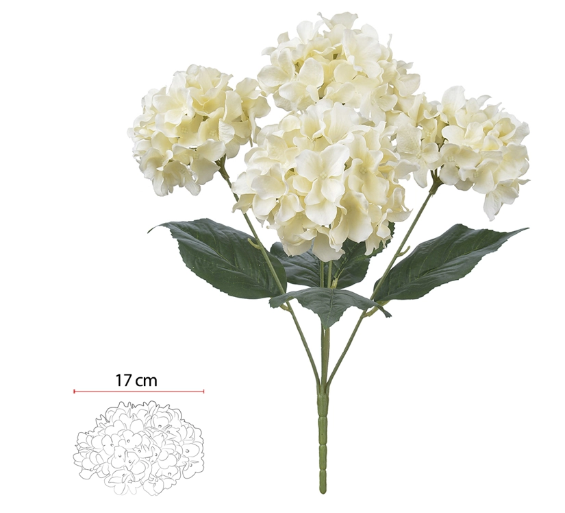 B Hortensia Fl Arte X5 Creme 50cm 1x1