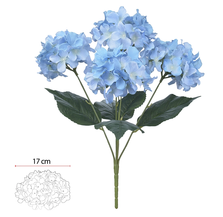 Buque Hortensia X5 Azul 50cm 42208007 Flor Arte