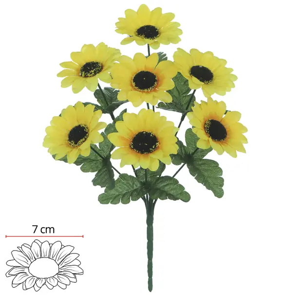 B Girassol X7 29cm Amarelo 42224001 Flor Arte